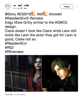 Illustration for article titled Some Fans Aren't Feeling Resident Evil 2's Remake FacesÂ